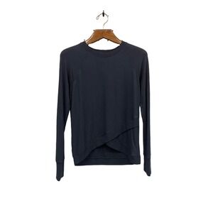 Athleta Women’s XS Black Abyss Criss Cross Long Sleeve Pullover Sweatshirt